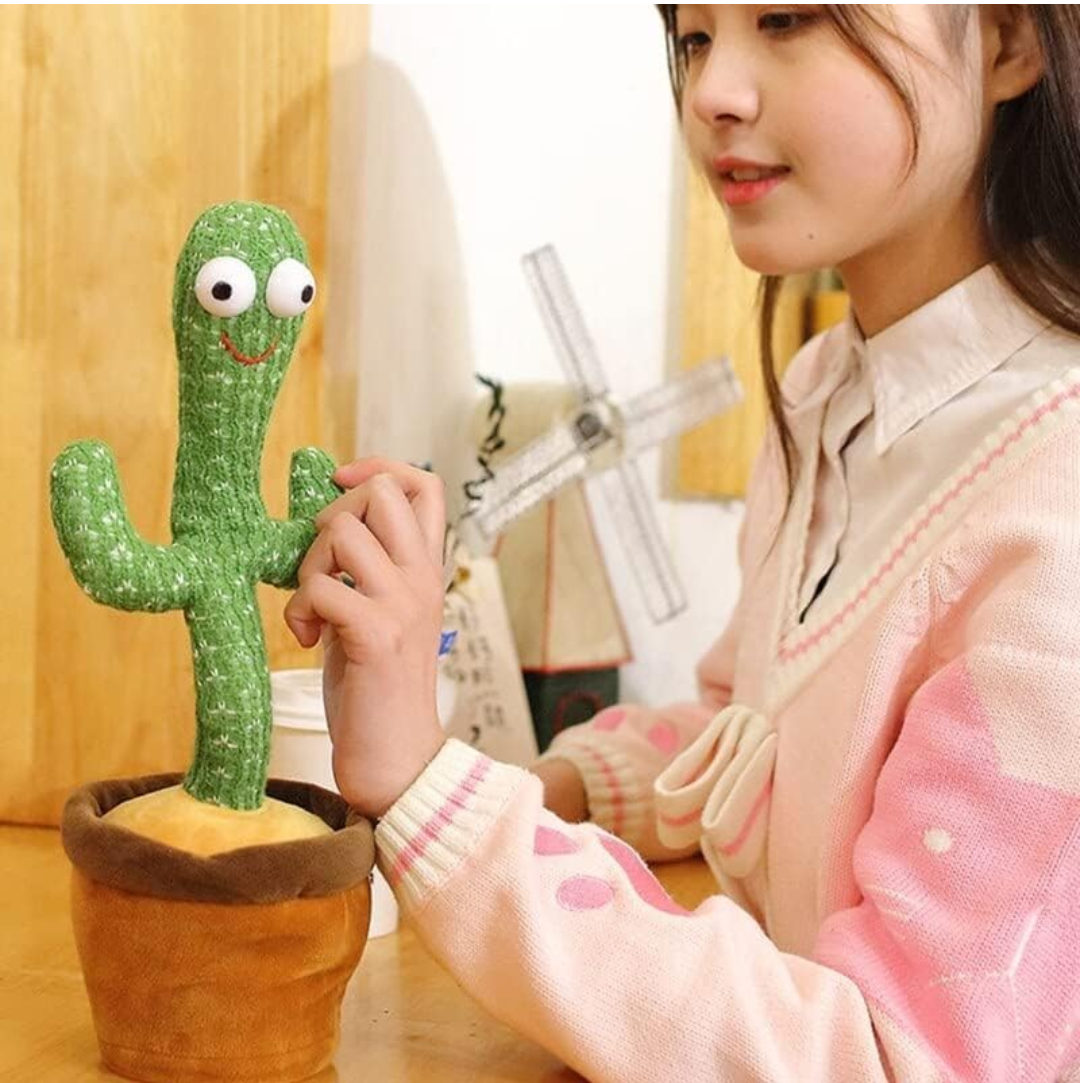 Dancing Cactus Toy for Kids ,Talking Singing Children Baby Plush Electronic Toys Voice Recording Repeats What You Say LED Lights