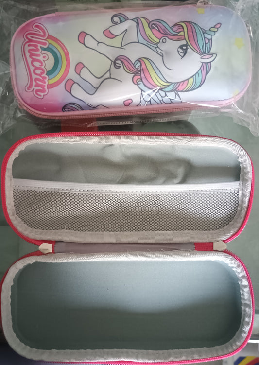 Box of  Pencil Pouch for Kids | Smooth Zipper Closure Geometry Box Pencil Case Best Gift for Kids 1 pcs (multicolour available for boys and girls theme) )