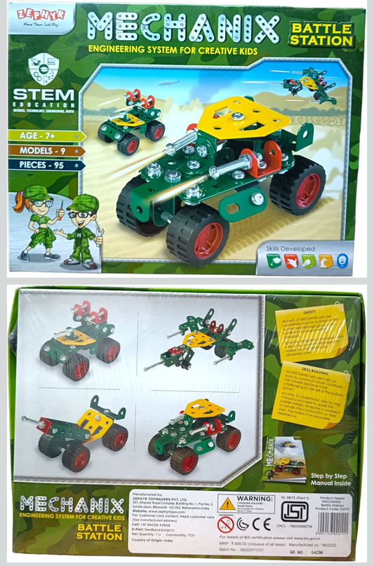 Mechanix Battle Station Engineering System for Creative Kids | Educational Mechanic Kit for Kids