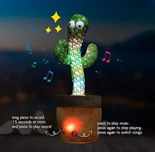 Dancing Cactus Toy for Kids ,Talking Singing Children Baby Plush Electronic Toys Voice Recording Repeats What You Say LED Lights