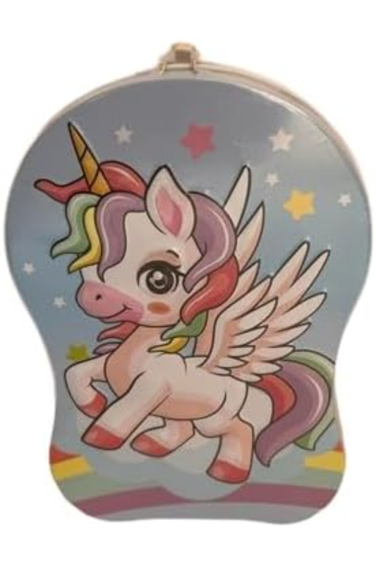 Cute Unicorn Cartoon Character Metal Piggy Bank || Unicorn Piggy Bank Saving Coin || Money Bank for Kids || Metal Coin Box with Key & Lock