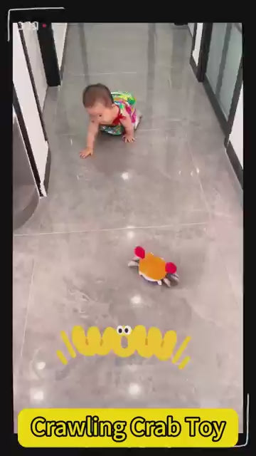 Crawling Rechargeable Crab Toy for Kids – Dancing Crawling Baby Toys, Electronic Walking Moving Toys for Babies Infant Toddlers Fun Play Interactive Early Learning Educational Toys