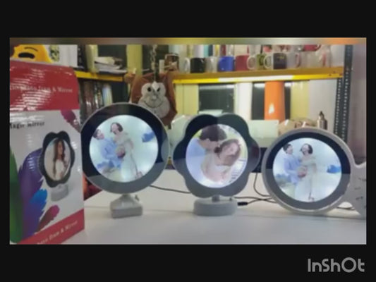 Heart-Shaped Magic Mirror Photo Frame – Customized Gift for Special Occasions Size- (25x20cm)