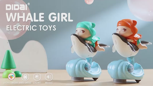 Musical Whale Doll with Sound, Light & Rotating Bump n Go Moving for Kids Toy (Multicolor)