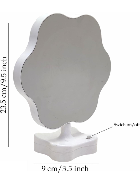 Magic Mirror Photo Frame In Flower Shape, White